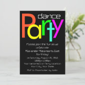 Futuristisch Leuk 5x7 Dance Party Uitnodiging (Staand voorkant)