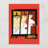 Futuristisch Lijst met Samurai Jack-teken op drie  Briefkaart (Voorkant)