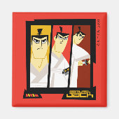 Futuristisch Lijst met Samurai Jack-teken op drie  Magneet (Voorkant)