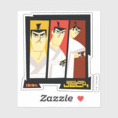 Futuristisch Lijst met Samurai Jack-teken op drie Sticker (Vel)