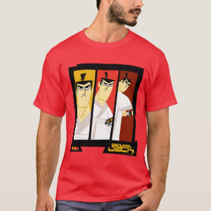 Futuristisch Lijst met Samurai Jack-teken op drie T-shirt