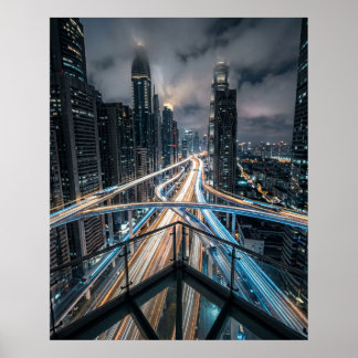 Futuristisch luchtwegknooppunt poster