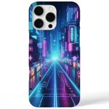 futuristisch neon stadsbeeld