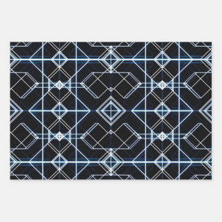 futuristisch neonrasterpatroon inpakpapier vel