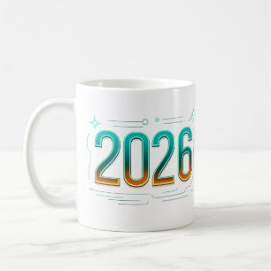 Futuristisch Nieuwjaar 2026 Mok – Stijlvol feest
