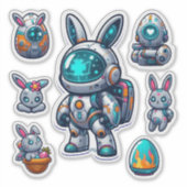 futuristisch paashaas sticker (Voorkant)