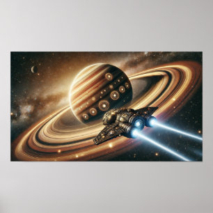 futuristisch ruimteschip poster