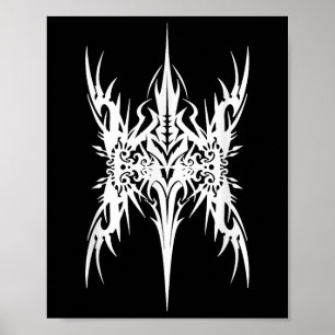 Futuristisch Sigil Butteryfly Cyber Tattoo Cybersi Poster