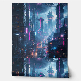 Futuristisch stadsbeeld: meeslepend 3D Behang