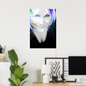 Futuristisch stromend haar poster (Thuiskantoor)