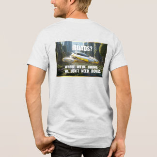 Futuristisch T-shirt. Vliegend voertuig. Tri-Blend Shirt