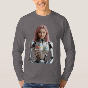 Futuristisch Vrouw Robot Mom T-shirt