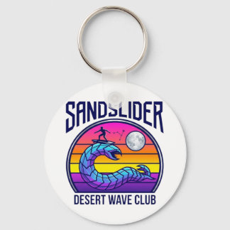 Futuristisch Woestijnworm Surf Club Synthwave T-Sh Sleutelhanger