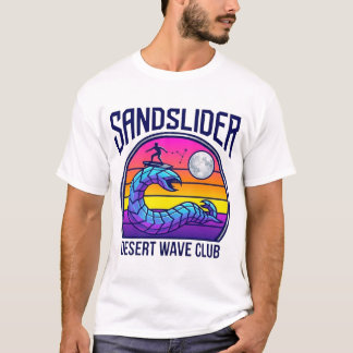 Futuristisch Woestijnworm Surf Club Synthwave T-Sh T-shirt