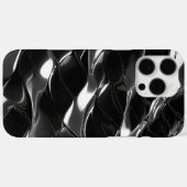 Futuristisch zwart glans 3D golfpatroon Case-Mate iPhone Case (Achterkant (horizontaal))