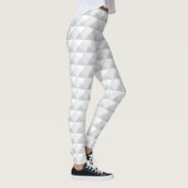 Futuristische 3D Effect Witte Piramide Leggings (Rechts)