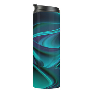 Futuristische Abstracte 3D Metallic Rainbow Art Thermosbeker