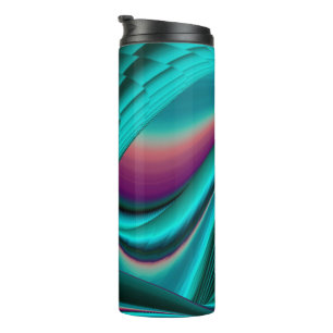 Futuristische Abstracte 3D Metallic Rainbow Art Thermosbeker