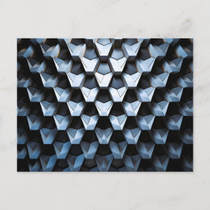 Futuristische Abstracte Blauwe Geometrische Metaal Aankondigingskaart