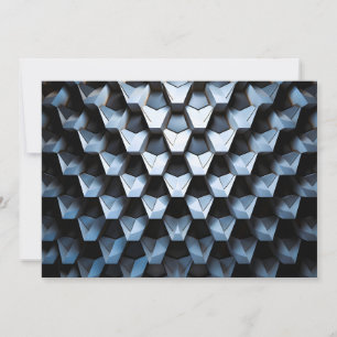 Futuristische abstracte blauwe geometrische metale feestdagenkaart