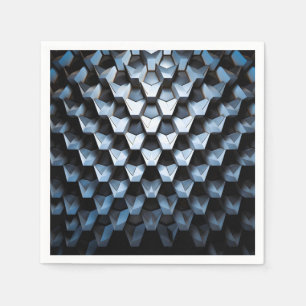 Futuristische abstracte blauwe geometrische metale servet