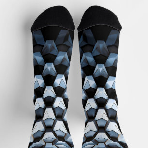 Futuristische Abstracte Blauwe Geometrische Metale Sokken