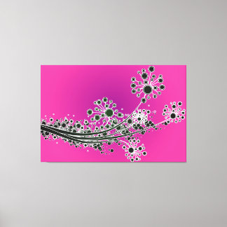 Futuristische abstracte bloemen-Magenta canvas pri Afdruk