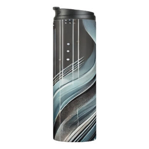 Futuristische Abstracte Blue & Silver Thermal Tumb Thermosbeker