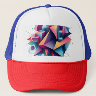 Futuristische Abstracte geometrische vormen met Ne Trucker Pet