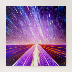 Futuristische Afmeting Verleden in Duistere Nacht Legpuzzel