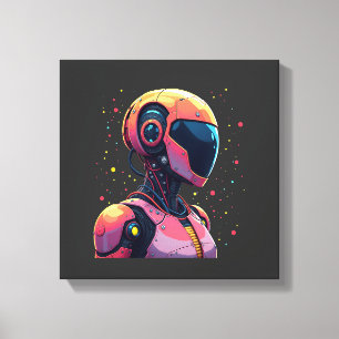 Futuristische AI Robot Canvas Muurkunst – Vetgedru Afdruk