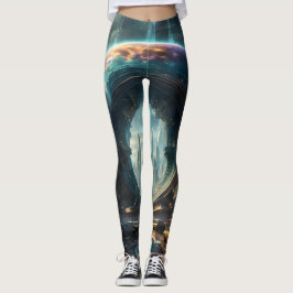 Futuristische Alien Planet Portal met Magic Gate Leggings