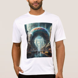 Futuristische Alien Planet Portal met Magic Gate T-shirt
