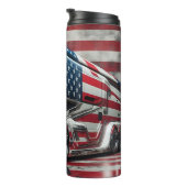 Futuristische Amerikaanse vlag bus Thermosbeker (Geroteerd rechts)