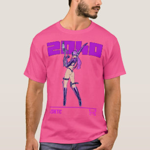 Futuristische anime meisje t-shirt