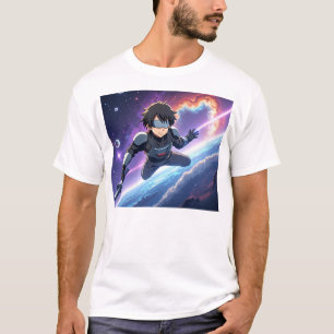 Futuristische Anime-Ruimte Krijger met Laser Zwaar T-shirt