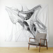 Futuristische architecturale weergave: golvend wandkleed (In Situ (horizontaal))