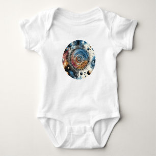 Futuristische Batik Kosmische Kunst – Ruimteontwer Romper