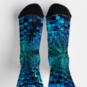 Futuristische blauwe pixelmatrix sokken (Top)