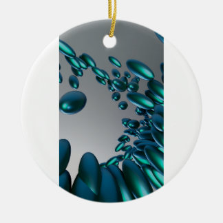 Futuristische Blauwe & Turquoise 3D Abstracte Kers Keramisch Ornament