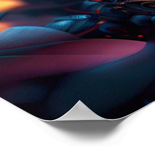 Futuristische Bloemen Robot Poster (Hoek)