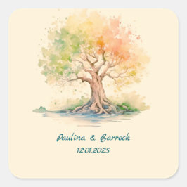 futuristische boom vierkante sticker