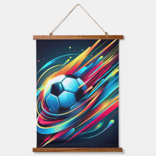 Futuristische Cyber Voetbal Snelheid Sporten Hangend Wandkleed