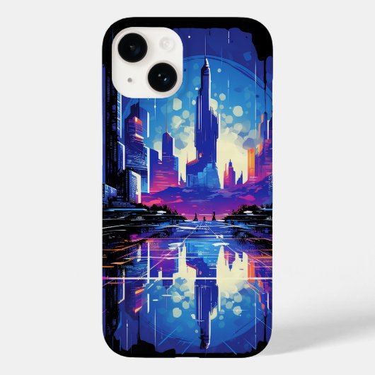 Futuristische Cyberpunk City Skyline Case-Mate iPhone Case (Achterkant)