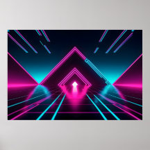 Futuristische Cyberpunk Driehoekige Portaal Geomet