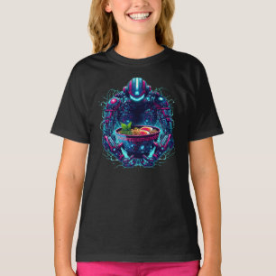 Futuristische Cyberpunk Robot Neon Voedsel Ramen T-shirt