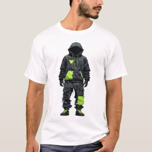 Futuristische Cyberpunk Techwear Neon Groen Tactis T-shirt