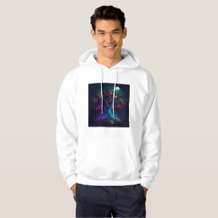 futuristische digitale gloeiboom hoodie