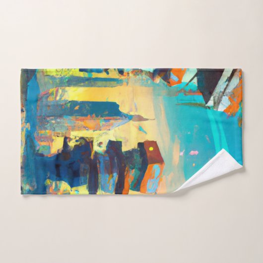 Futuristische dystopische stad, door AI gegenereer Bad Handdoek (Handdoek)