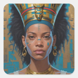 Futuristische Egyptische koningin Vierkante Sticker